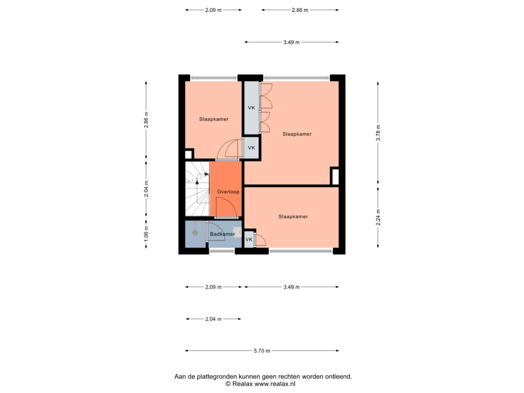 Bekijk plattegrond van Verdieping 1 van Kaufmannstraat 12