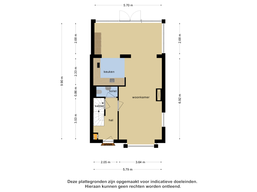 Bekijk plattegrond van Begane grond van Meidoornlaan 4