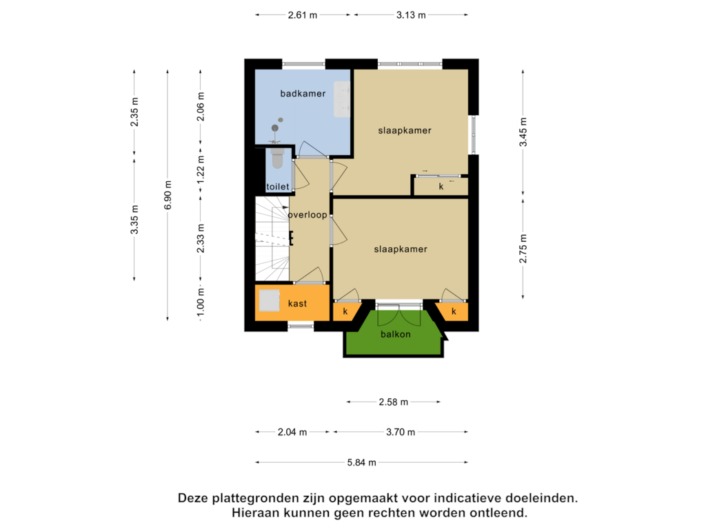 Bekijk plattegrond van 1e verdieping van Meidoornlaan 4