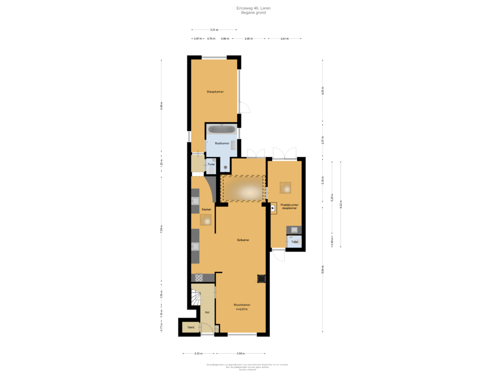 Bekijk plattegrond van Begane grond van Ericaweg 46