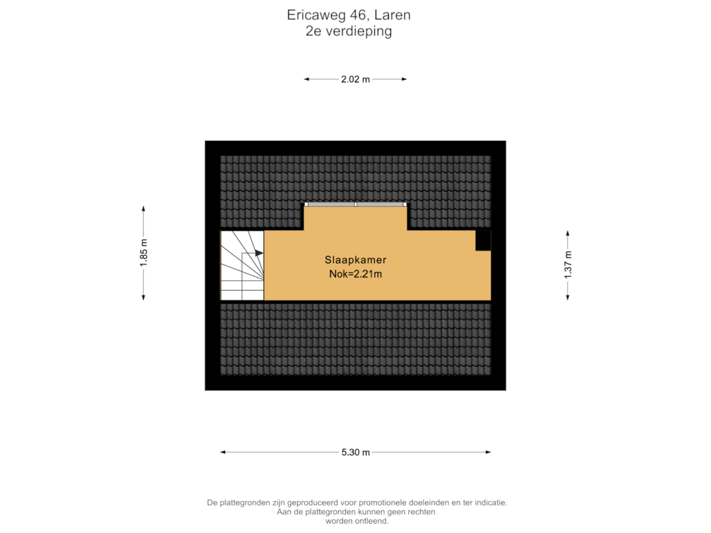 Bekijk plattegrond van 2e verdieping van Ericaweg 46