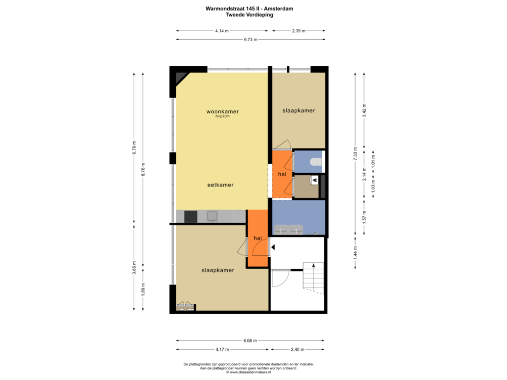 Bekijk plattegrond van TWEEDE VERDIEPING van Warmondstraat 145-2