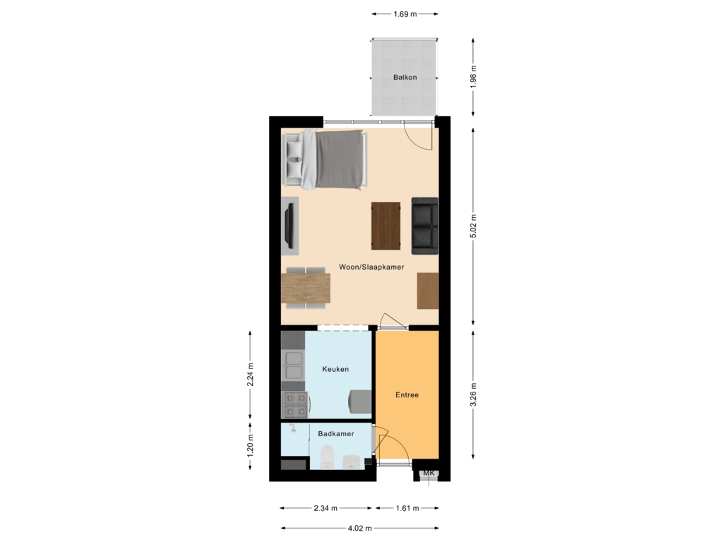 View floorplan of Appartement of Genovevalaan 84