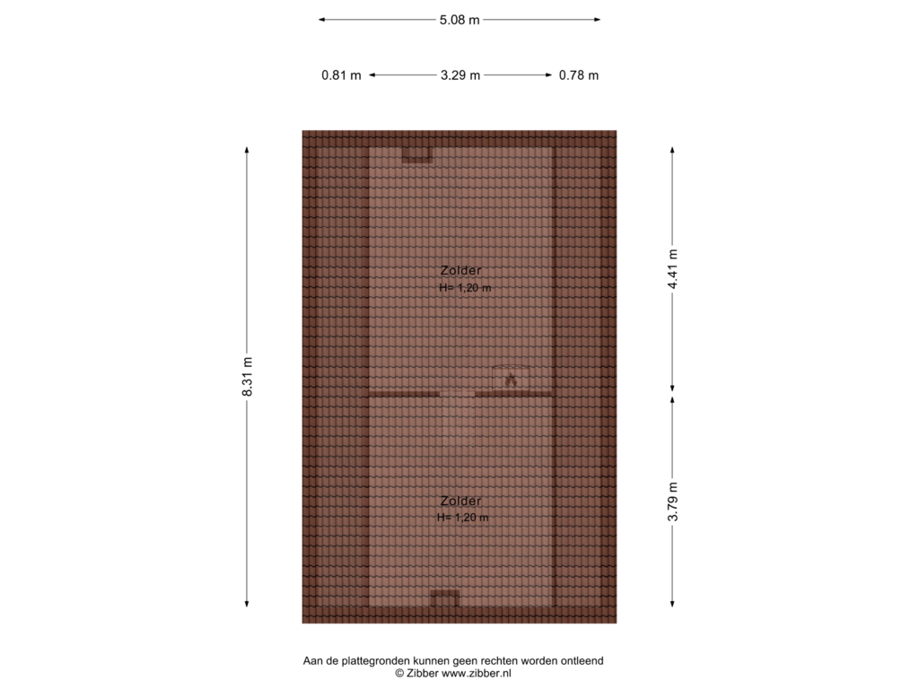 Bekijk plattegrond van Zolder van Achterweg 2