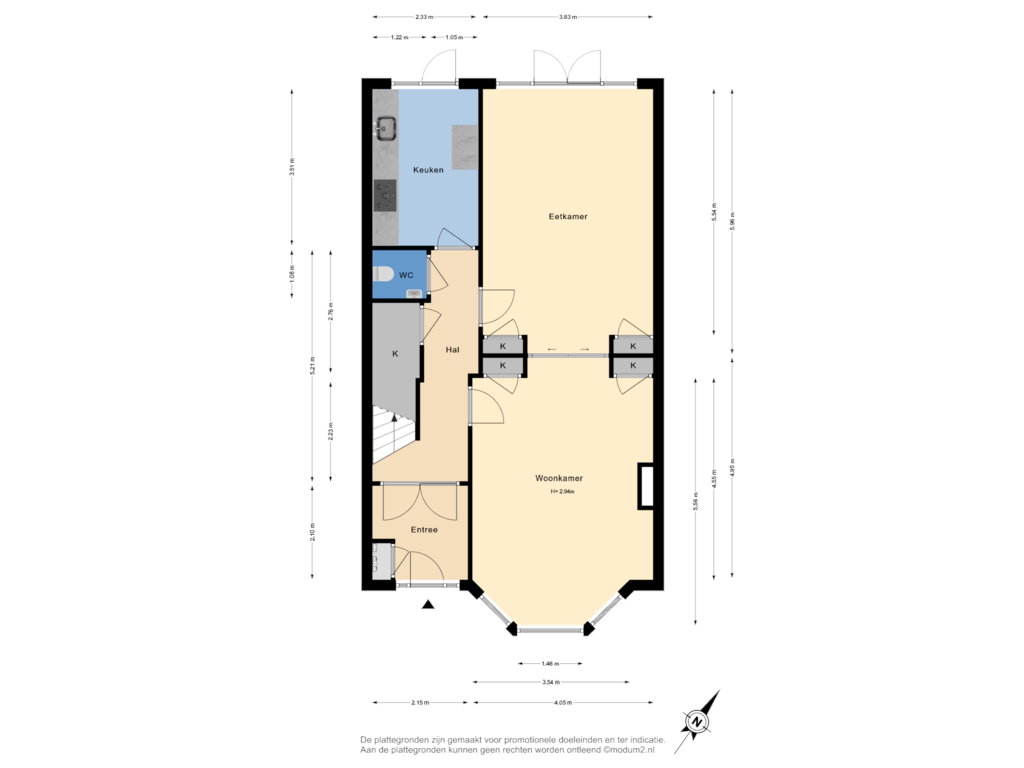 Bekijk plattegrond van Begane Grond van Prinses Mariannelaan 228