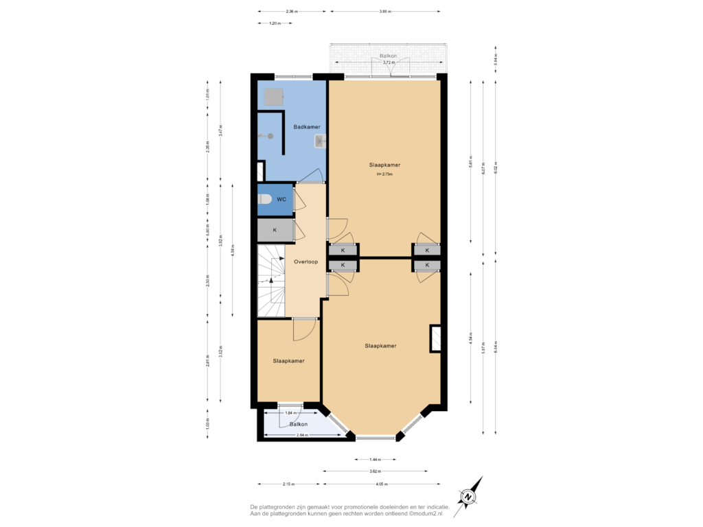 Bekijk plattegrond van 1e Verdieping van Prinses Mariannelaan 228