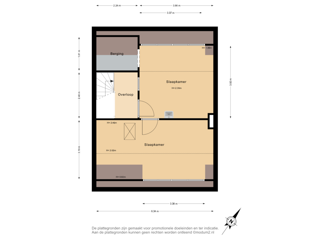 Bekijk plattegrond van 2e Verdieping van Prinses Mariannelaan 228