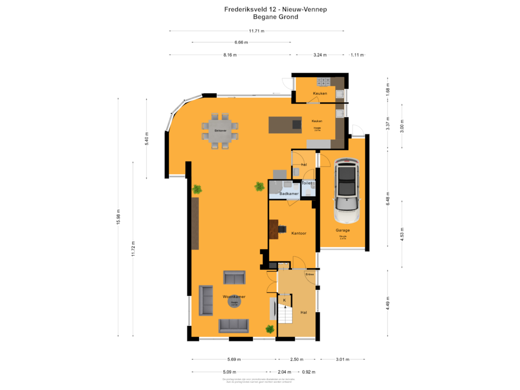 View floorplan of BEGANE GROND of Frederiksveld 12