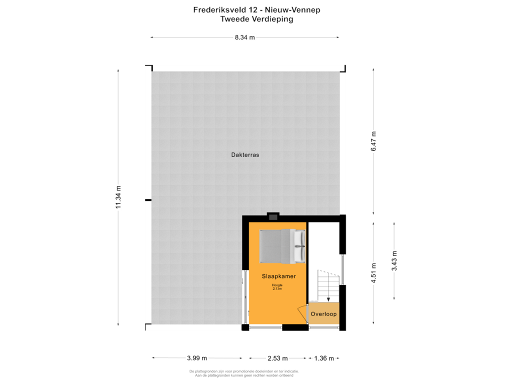 View floorplan of TWEEDE VERDIEPING of Frederiksveld 12