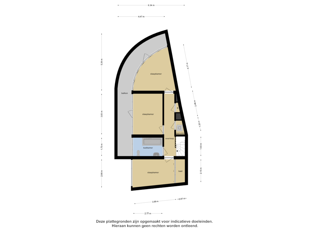 View floorplan of Derde Verdieping of Westsingel 12-A