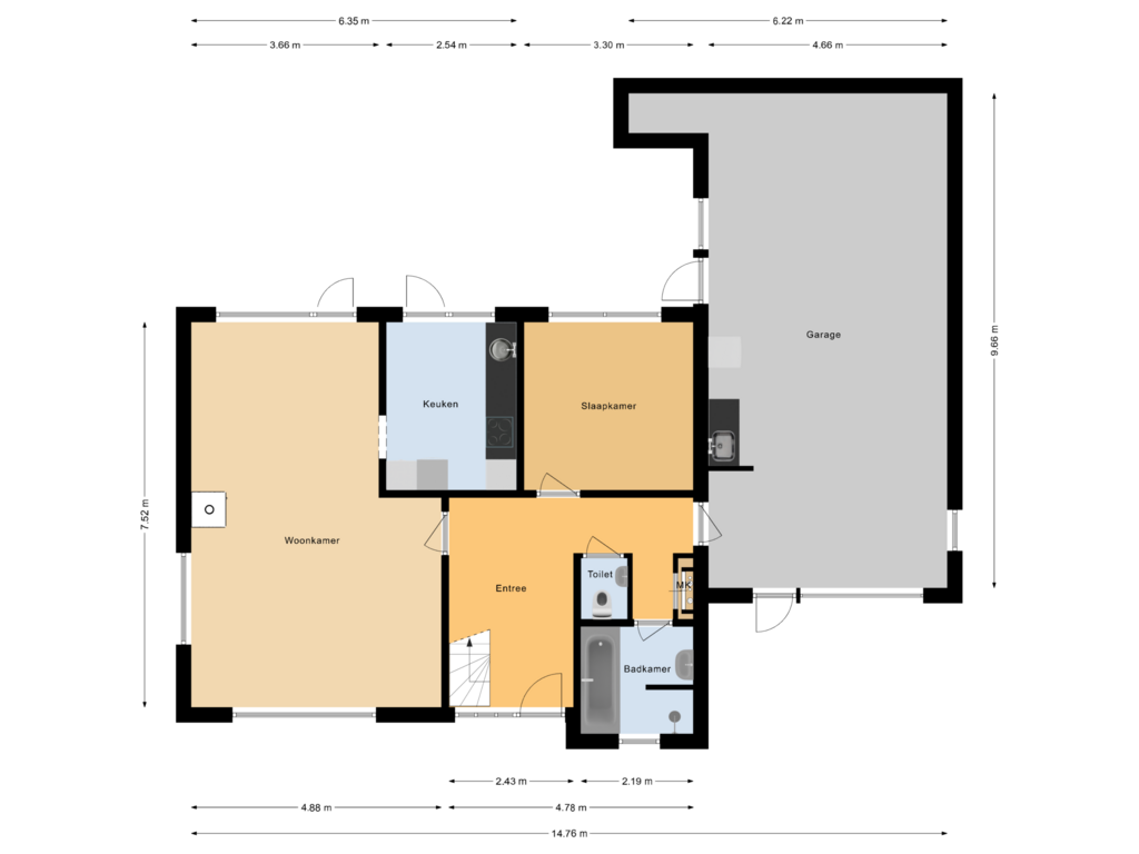 Bekijk plattegrond van Begane grond van Braamskamp 5