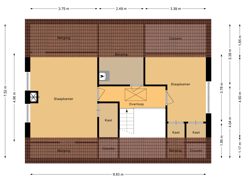 Bekijk plattegrond van Eerste verdieping van Braamskamp 5