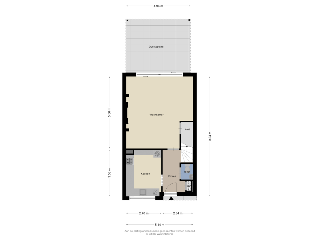 Bekijk plattegrond van Begane grond van Vaalrivierstraat 12