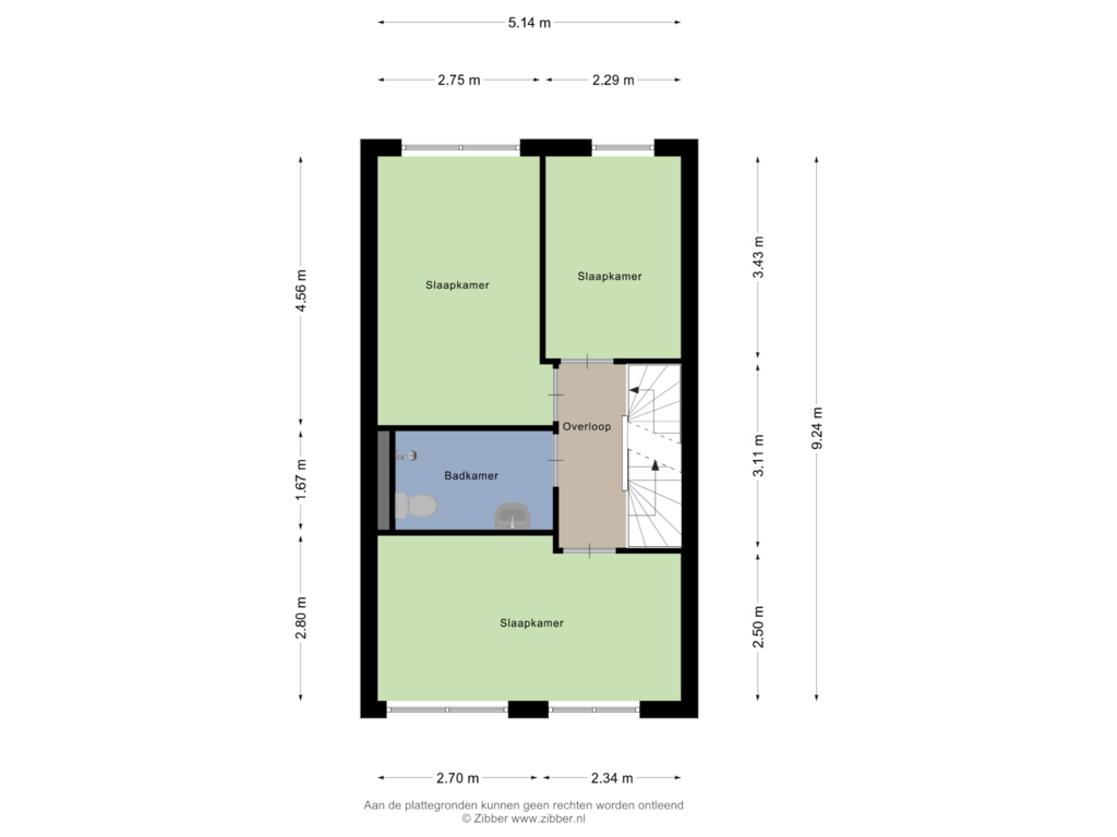 Bekijk plattegrond van Eerste verdieping van Vaalrivierstraat 12