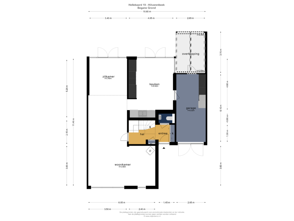 Bekijk plattegrond van BEGANE GROND van Hellebaard 19