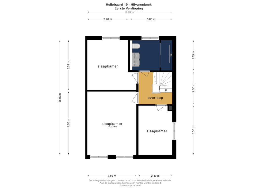 Bekijk plattegrond van EERSTE VERDIEPING van Hellebaard 19