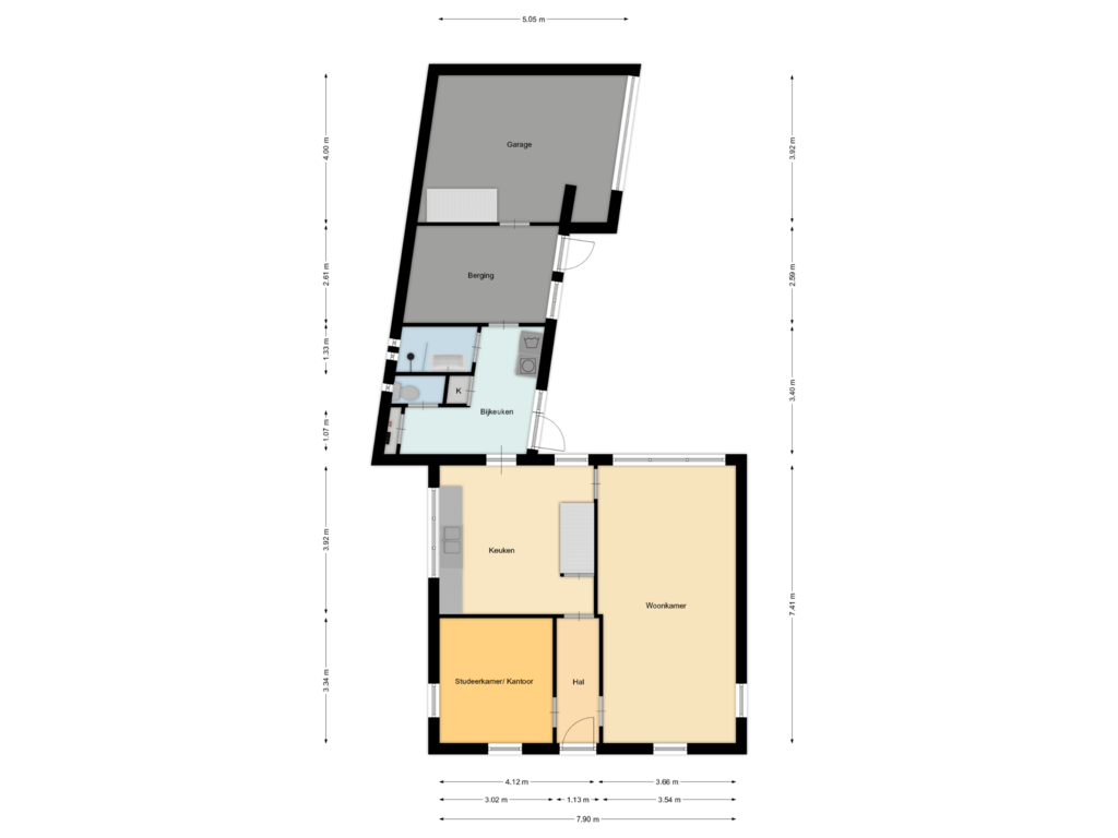 Bekijk plattegrond van Begane grond van Van Vroonhovenlaan 23