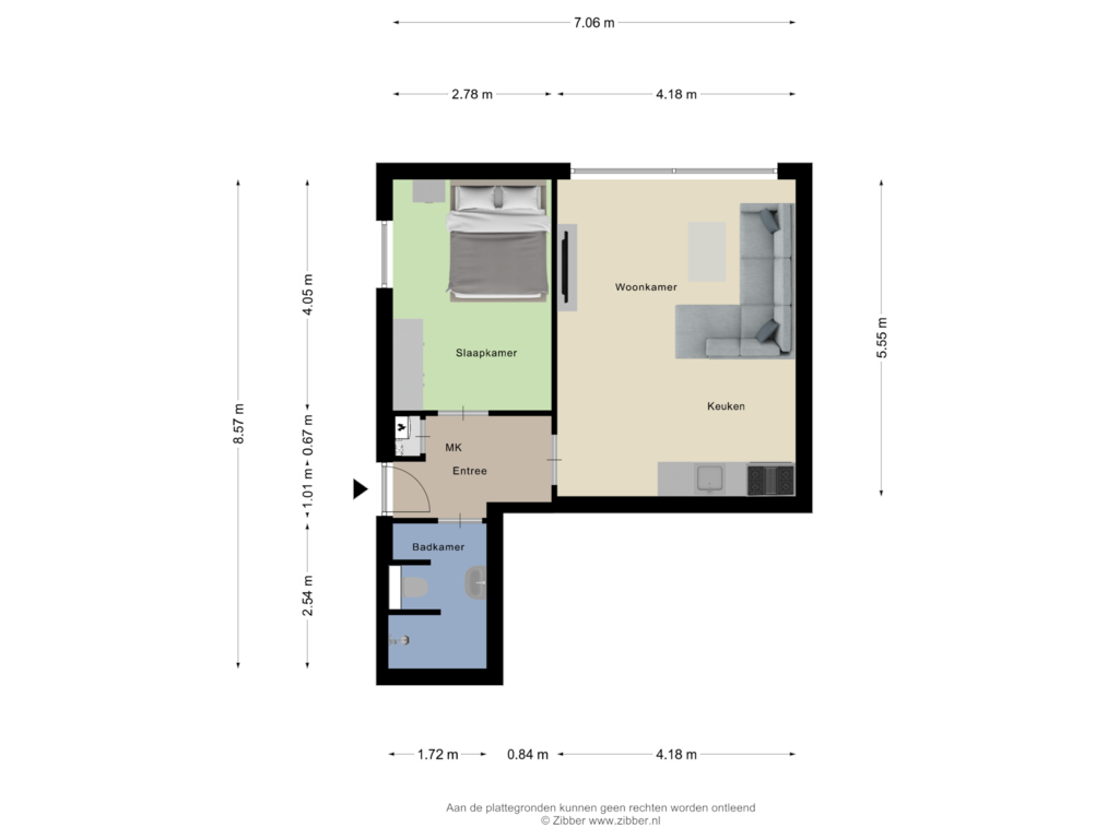 Bekijk plattegrond van Appartement van Kerkstraat 90-B