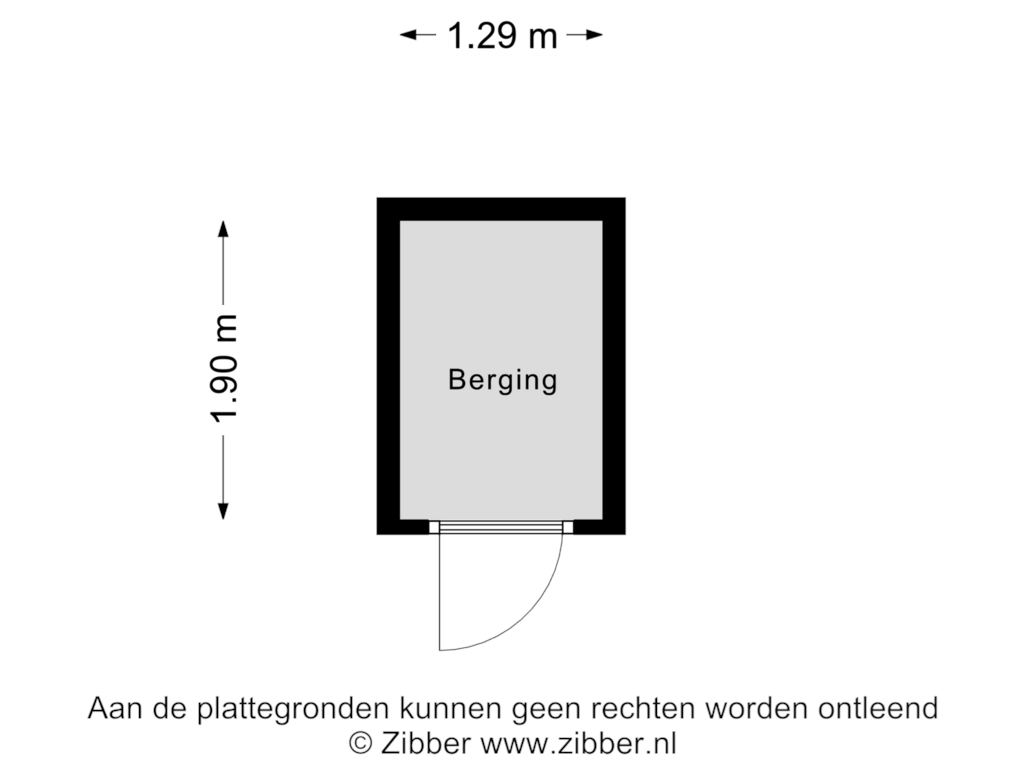 Bekijk plattegrond van Berging van Kerkstraat 90-B