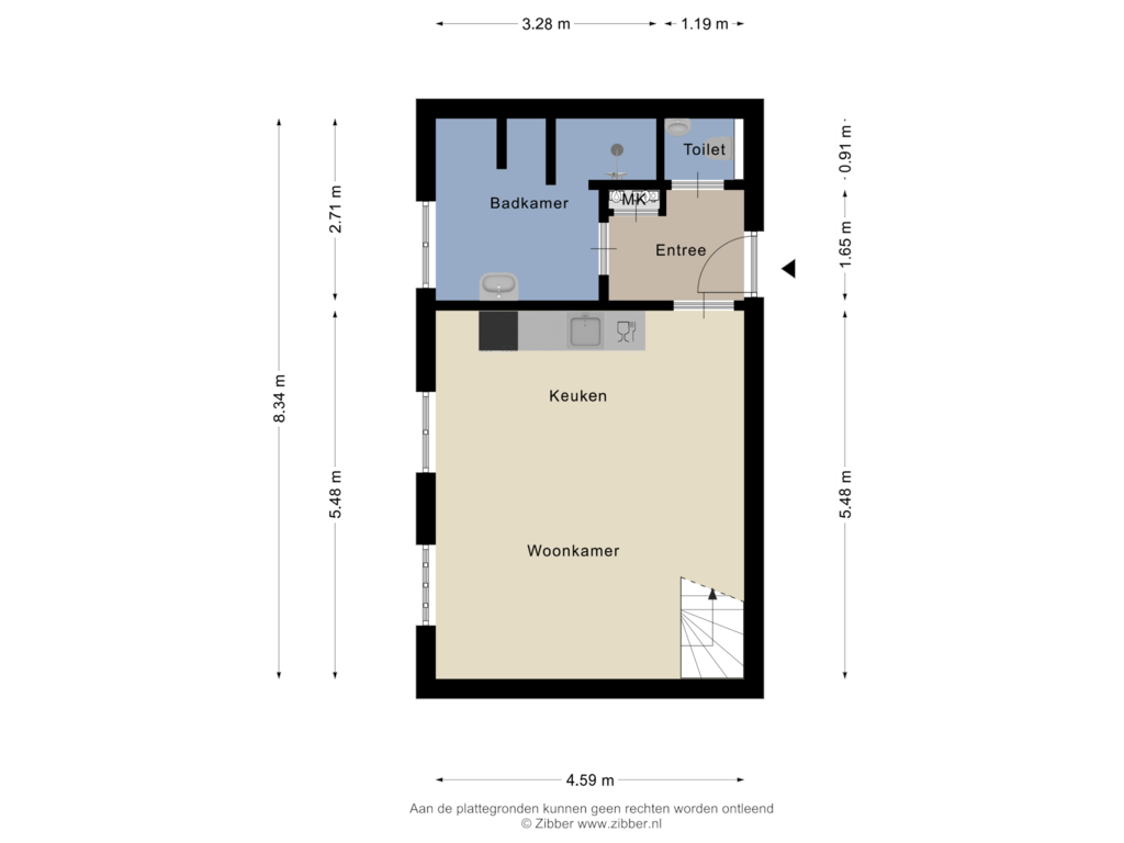 Bekijk plattegrond van Begane grond van Kerkstraat 94-A