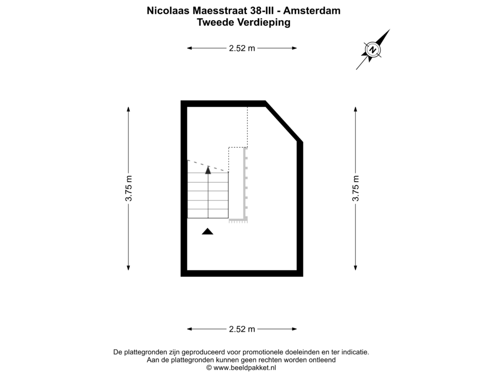 Bekijk plattegrond van TWEEDE VERDIEPING van Nicolaas Maesstraat 38-3