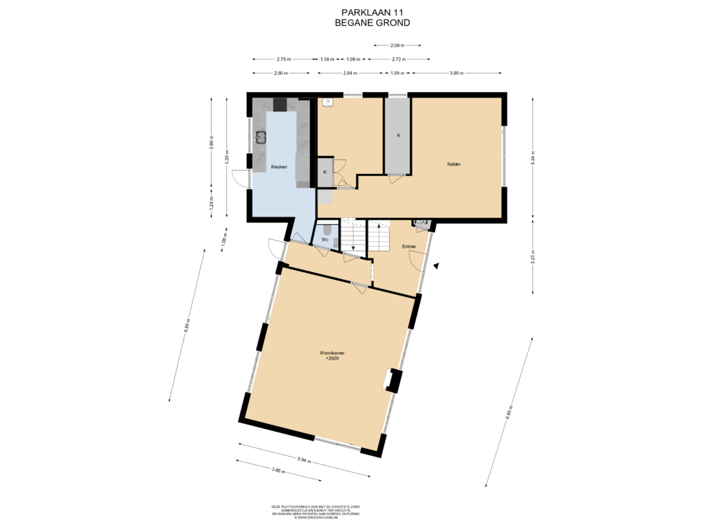 Bekijk plattegrond van Begane grond van Parklaan 11