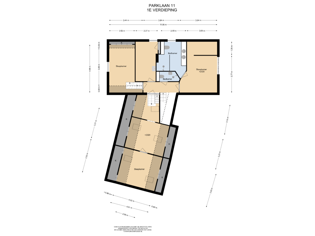 Bekijk plattegrond van 1E Verdieping van Parklaan 11