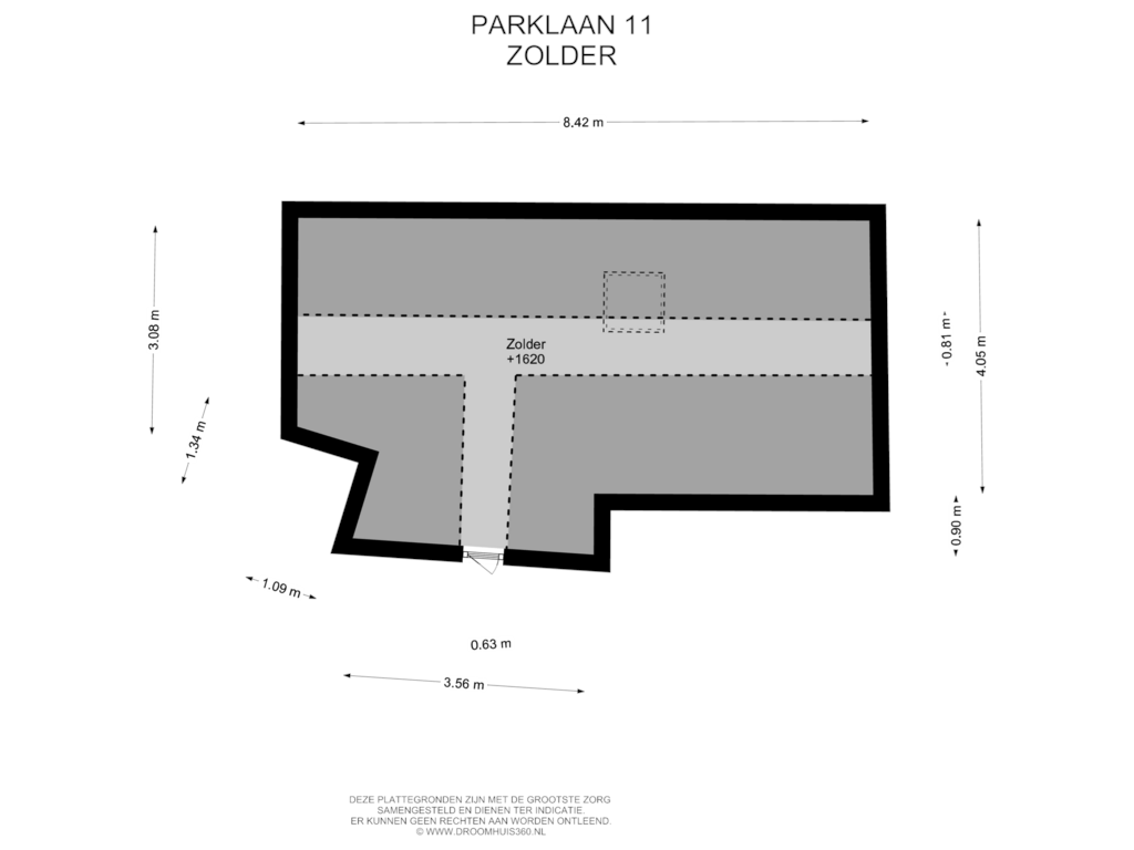 View floorplan of Zolder of Parklaan 11