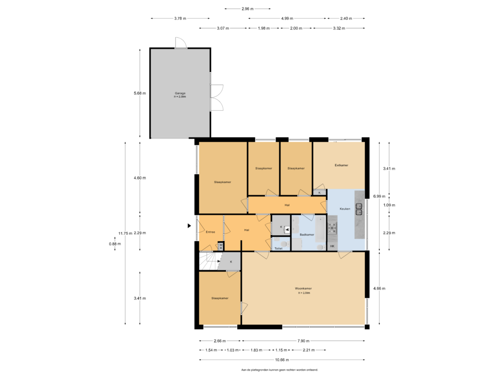 Bekijk plattegrond van Begane Grond van Koningin Emmalaan 23