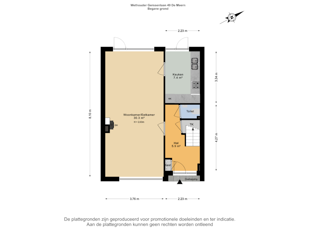 View floorplan of Begane grond of Wethouder Gerssenlaan 49