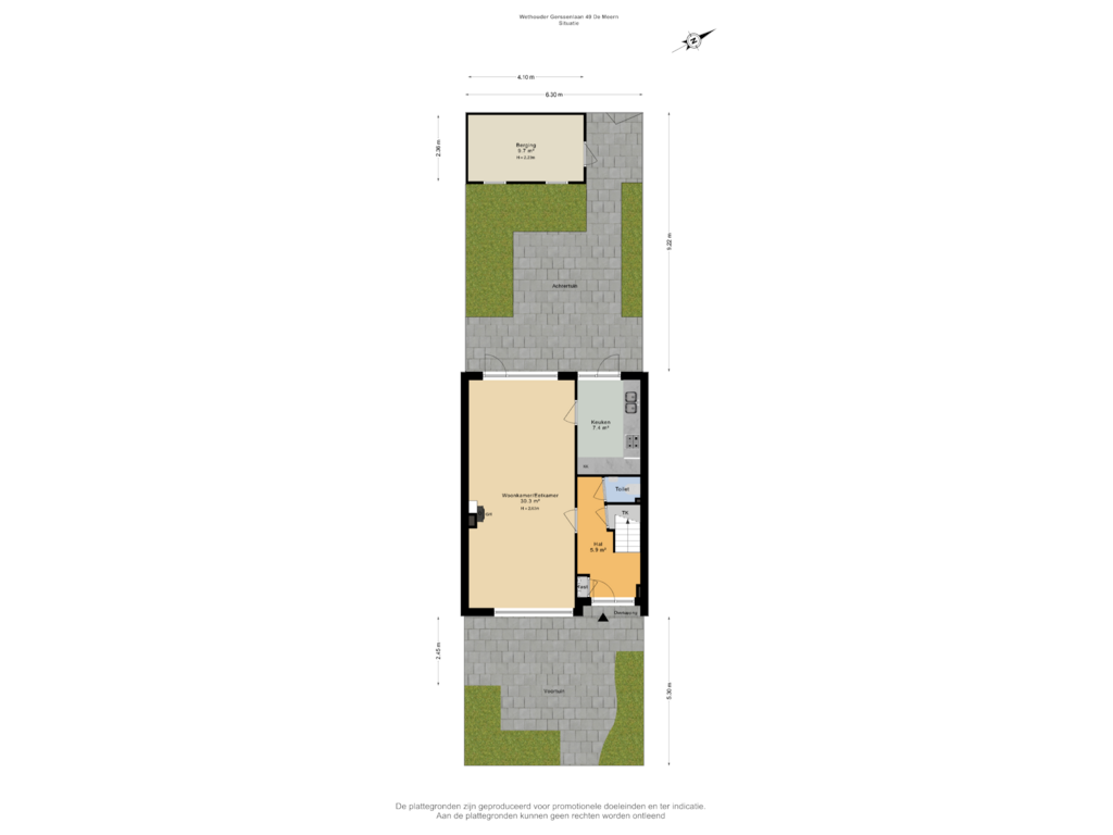 View floorplan of Situatie of Wethouder Gerssenlaan 49