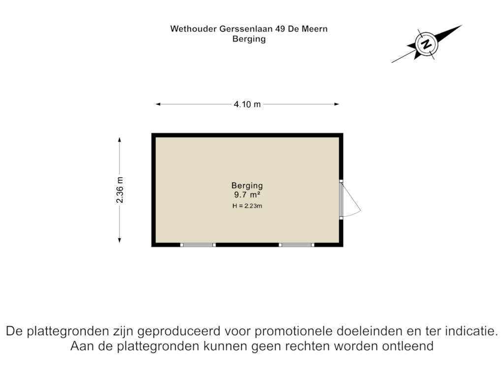 View floorplan of Berging of Wethouder Gerssenlaan 49