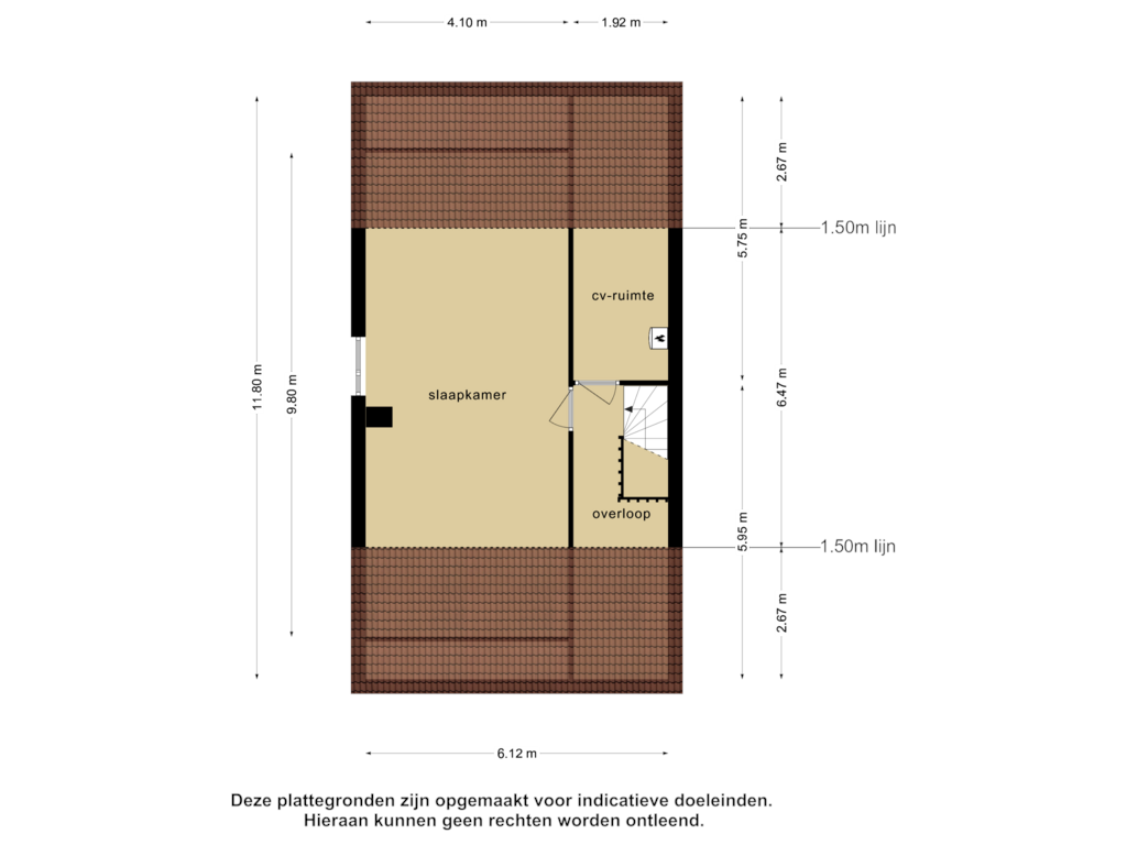 View floorplan of 2e  verdieping of Jupiterweg 21