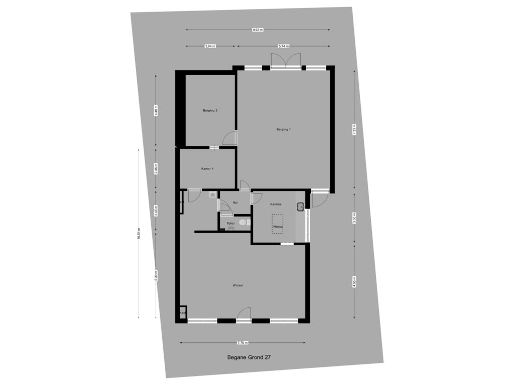 View floorplan of Begane Grond 27 of Noordweg 29