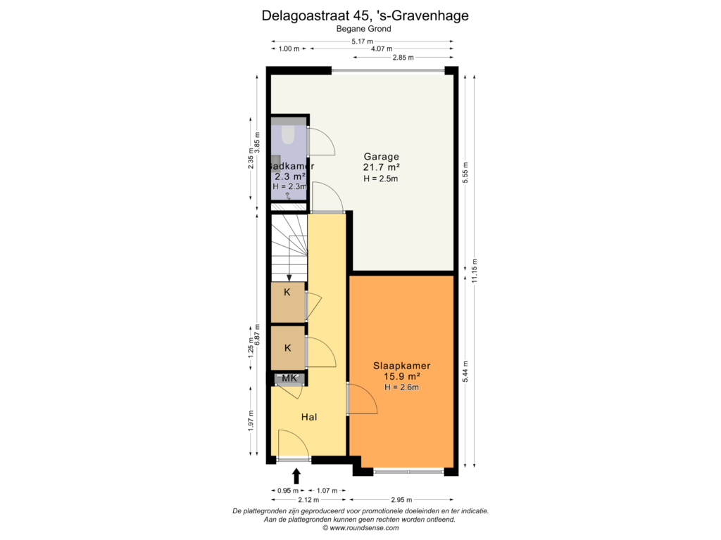 View floorplan of Begane Grond of Delagoastraat 45