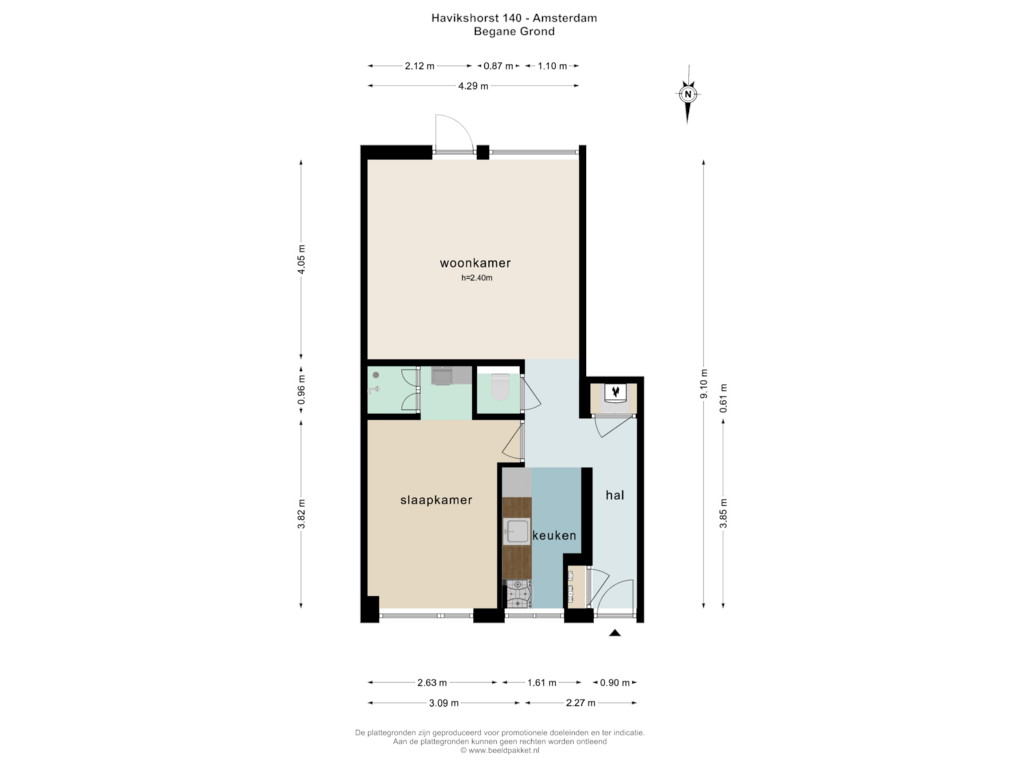 Bekijk plattegrond van BEGANE GROND van Havikshorst 140