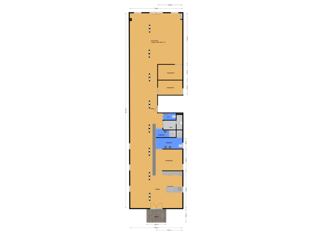 Bekijk plattegrond van vierde etage van Bloemgracht 81-4