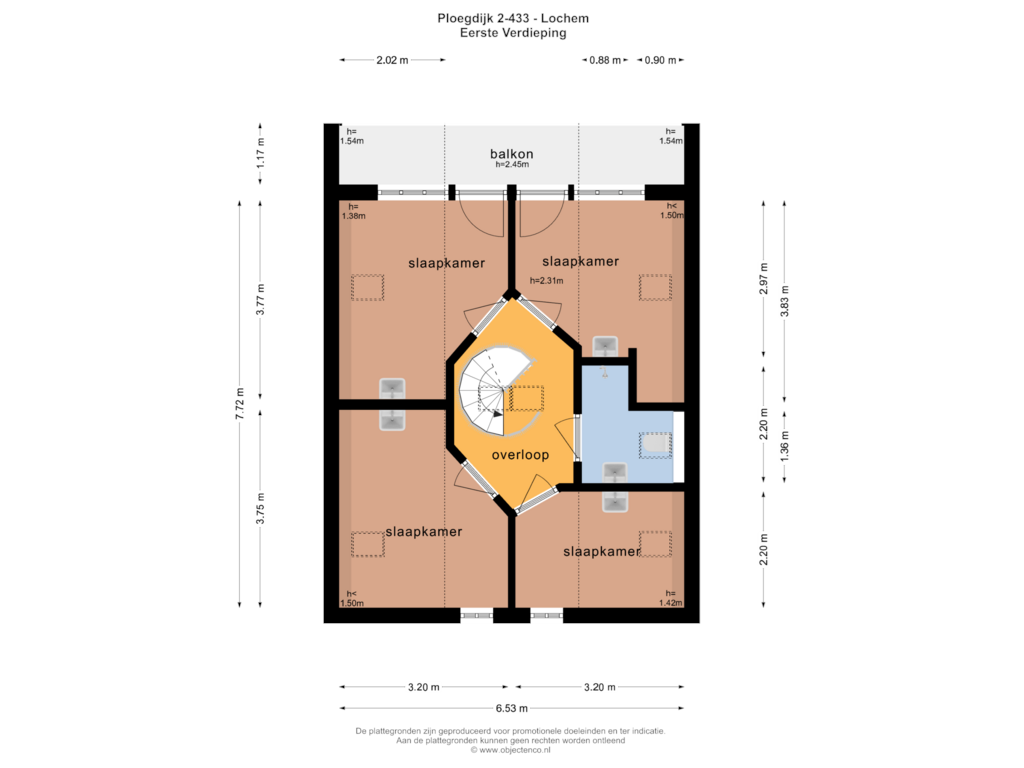 Bekijk plattegrond van EERSTE VERDIEPING van Ploegdijk 2-HC375