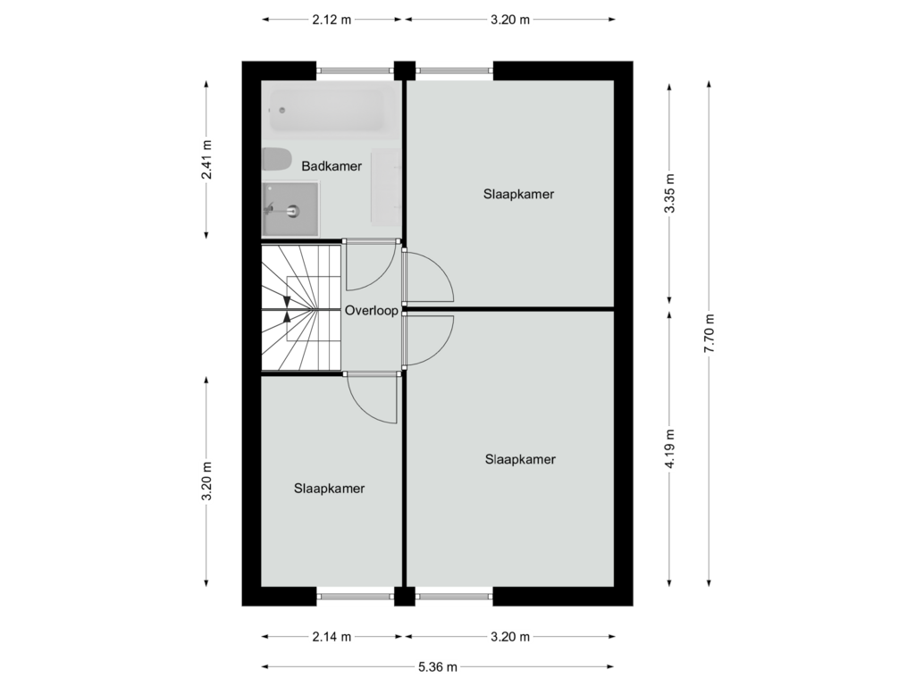 Bekijk plattegrond van Eerste verdieping van Molenstraat Noord 3-C