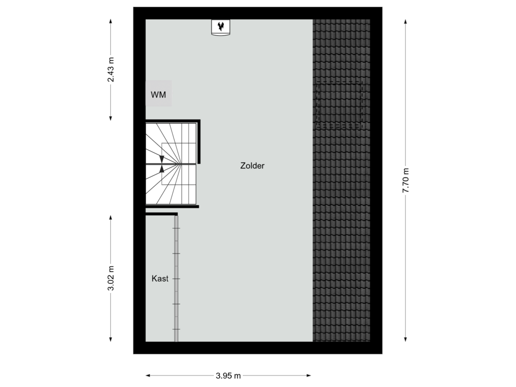 Bekijk plattegrond van Tweede verdieping van Molenstraat Noord 3-C