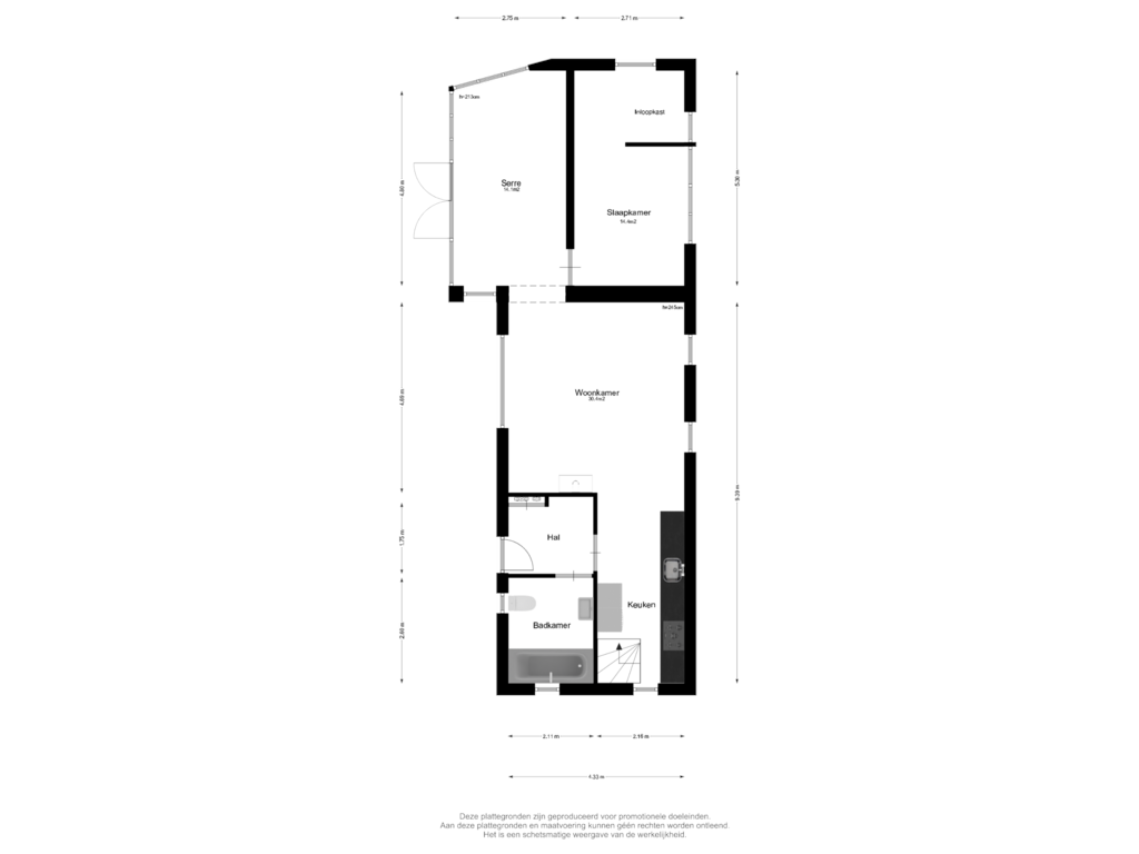 View floorplan of Begane Grond of Lingsesdijk 80