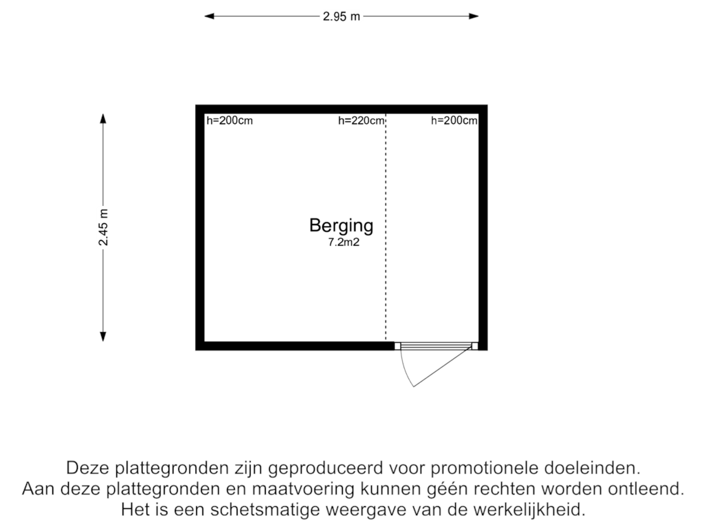 View floorplan of Berging 1 of Lingsesdijk 80