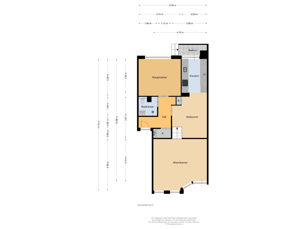 Bekijk plattegrond van Appartement van Arkplein 83