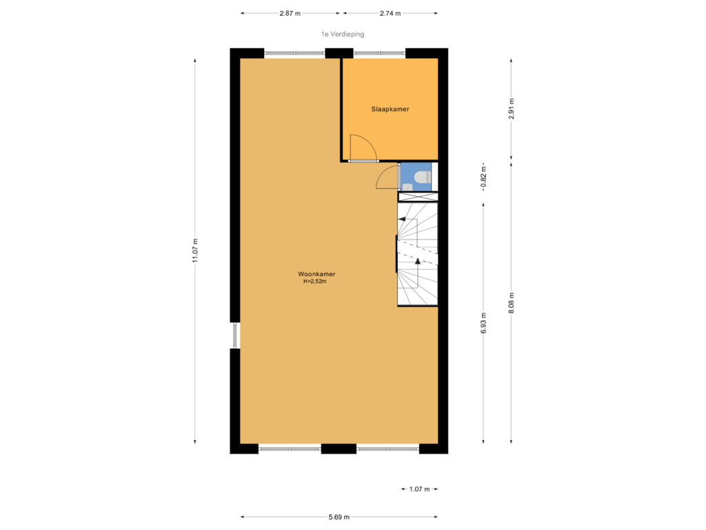 Bekijk plattegrond van 1e Verdieping van Anna van Hogendorpstraat 26