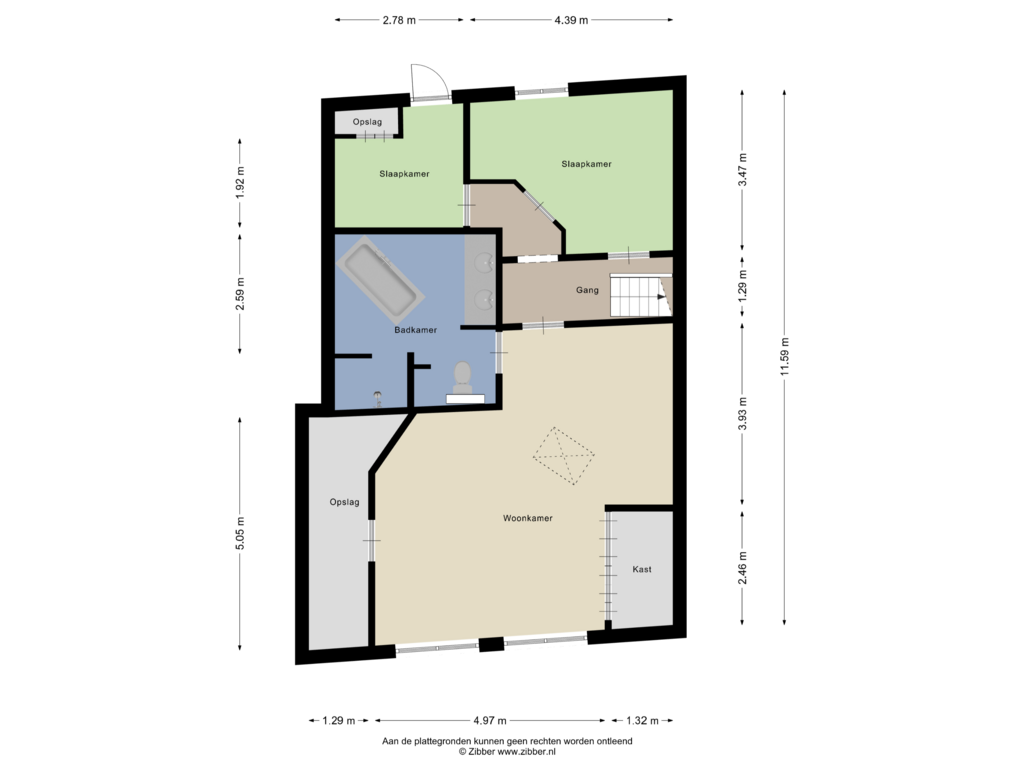 View floorplan of Eerste verdieping of Lingerzijde 10