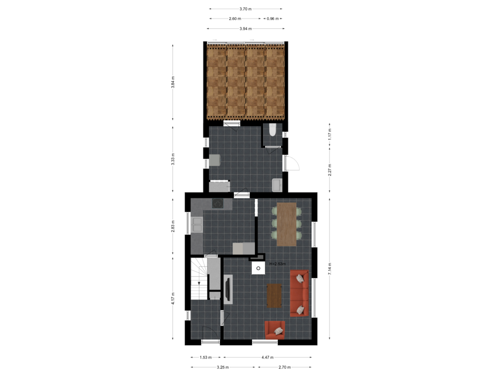 Bekijk plattegrond van Begane Grond van Straatkantseweg 22