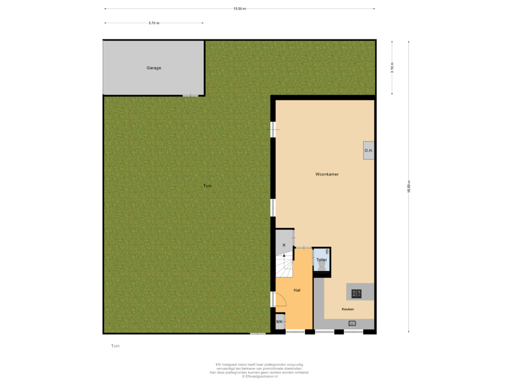 View floorplan of Tuin of Harderwijkkade 12