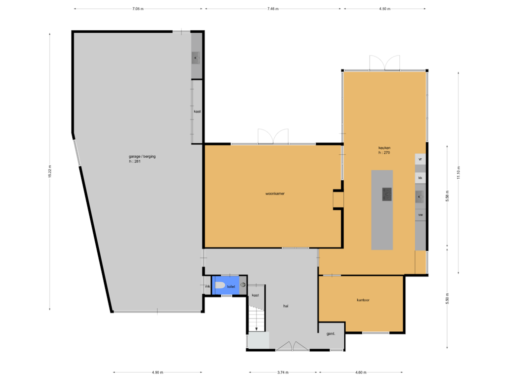 Bekijk plattegrond van begane grond van Thorbeckelaan 109-B