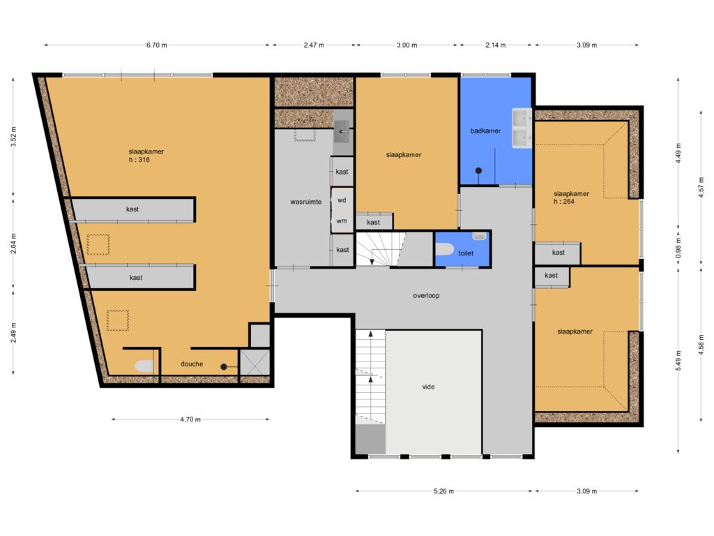 Bekijk plattegrond van 1e verdieping van Thorbeckelaan 109-B