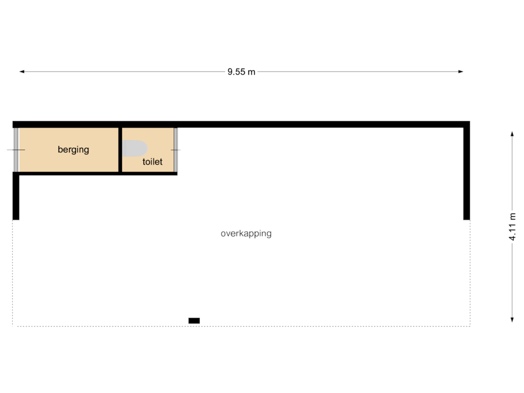 Bekijk plattegrond van overkapping van Thorbeckelaan 109-B